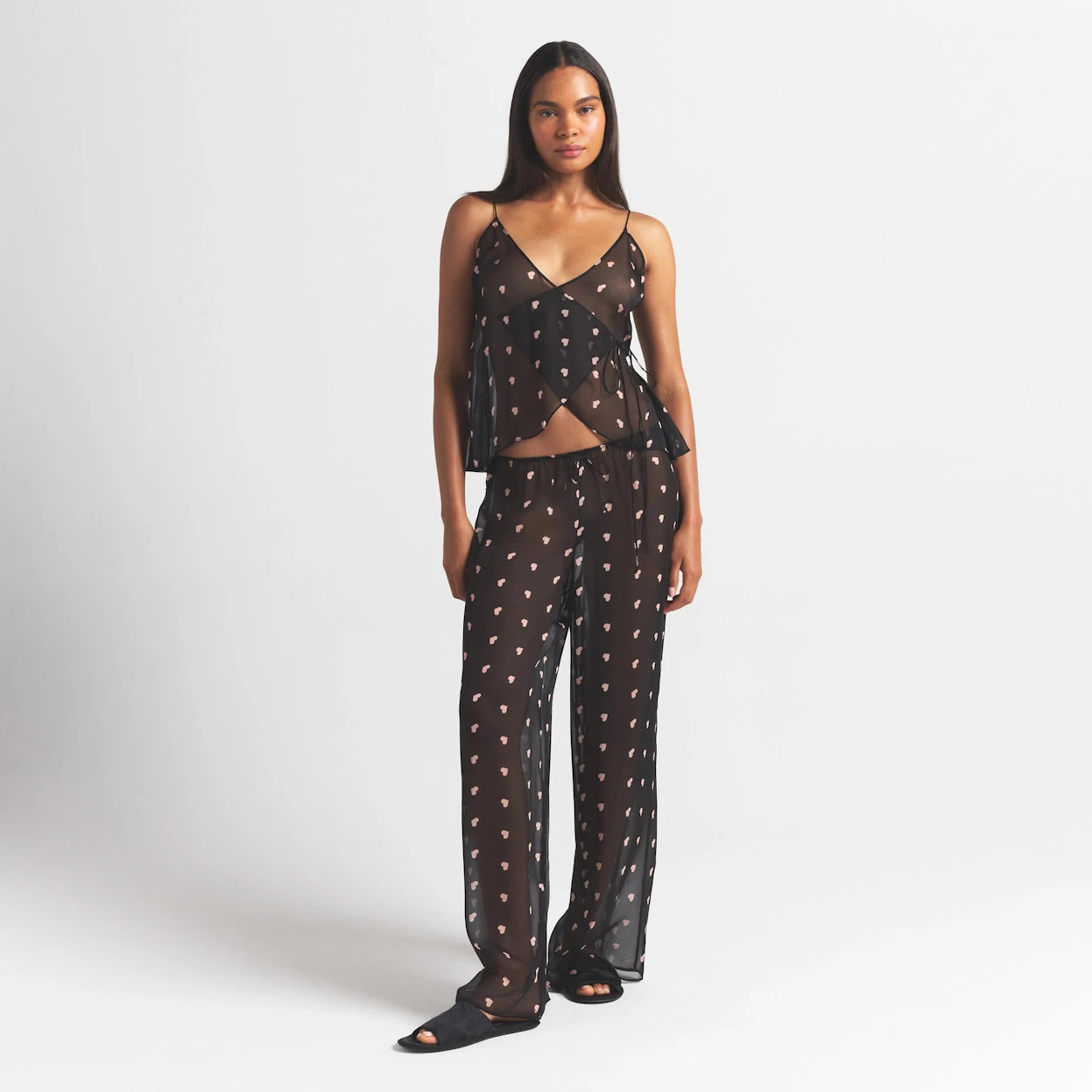 SKIMS ROMANCE WIDE LEG PANT | OBSIDIAN SPACED HEARTS | SKIMS | SKIMS (US)