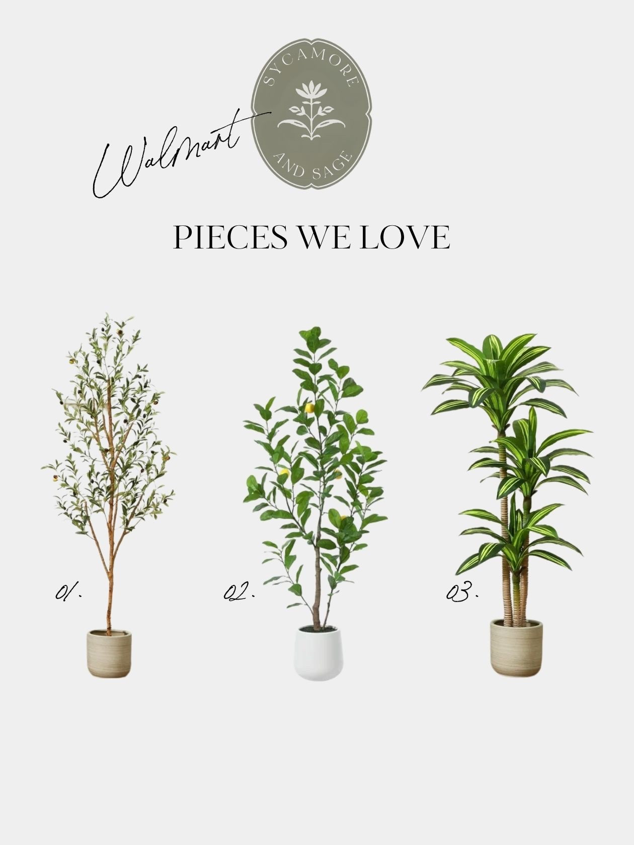 Say hello to the faux trees of our dreams! 🌿 We found three stunning options—a beautiful olive tree, a cheerful lemon tree, and a bold dracaena—and they are seriously perfect for any space. Whether you’re styling a cozy corner or brightening up a blank wall, these beauties add the perfect pop of greenery without the maintenance. Instant atmosphere upgrade! 🍋🌿 

#SycamoreandSage #FauxTreeFinds #GreeneryGoals #WalmartHome

#LTKStyleTip #LTKHome
