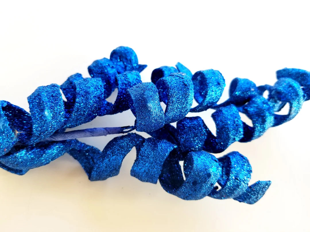 Royal Blue Glitter Pick, Blue Stem Spray, Blue Christmas Spray, Christmas Wreath Pick, Patriotic ... | Etsy (US)