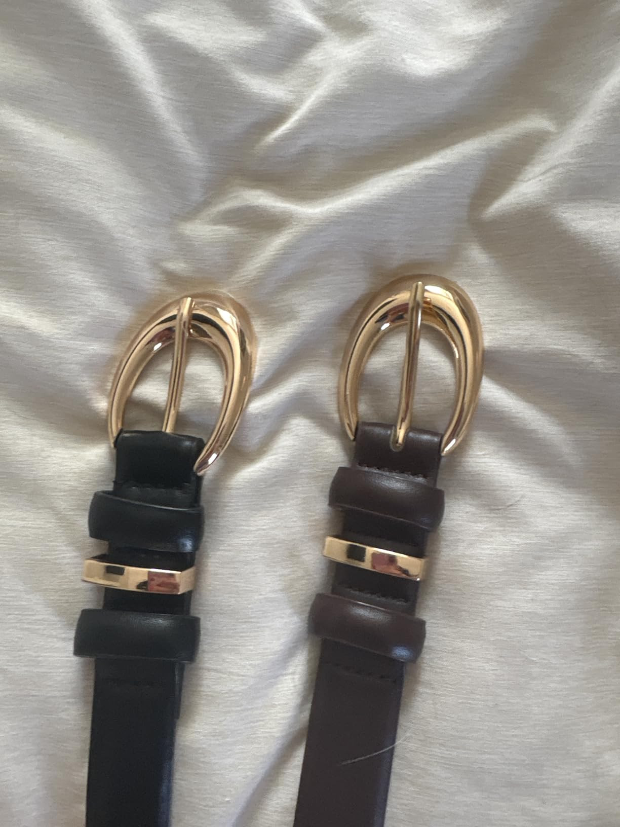 TRIWORKS 2 Pack Women Leather Belt for Jeans Pants Fashion Ladies Skinny Faux Leather Belt with G... | Amazon (US)