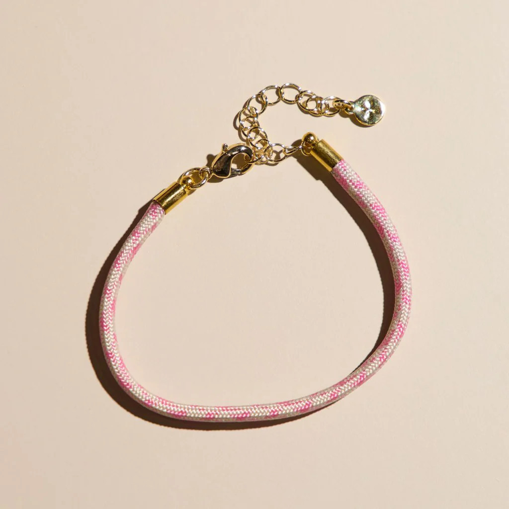 Strawberry Milkshake Minimalist Waterproof Cord Bracelet | Nickel and Suede