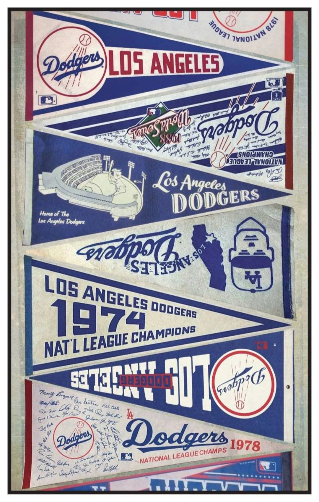 Los Angeles Dodgers Vintage Pennant Print 15 by 24, 11 by 17 or 8.5 by 11 - Etsy | Etsy (US)