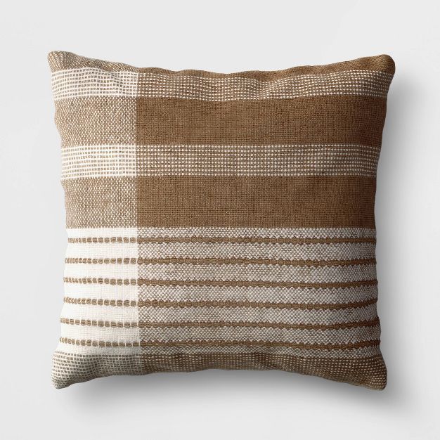 Outdoor Throw Pillow Peet Stripe Light Brown - Threshold™ designed with Studio McGee™ | Target