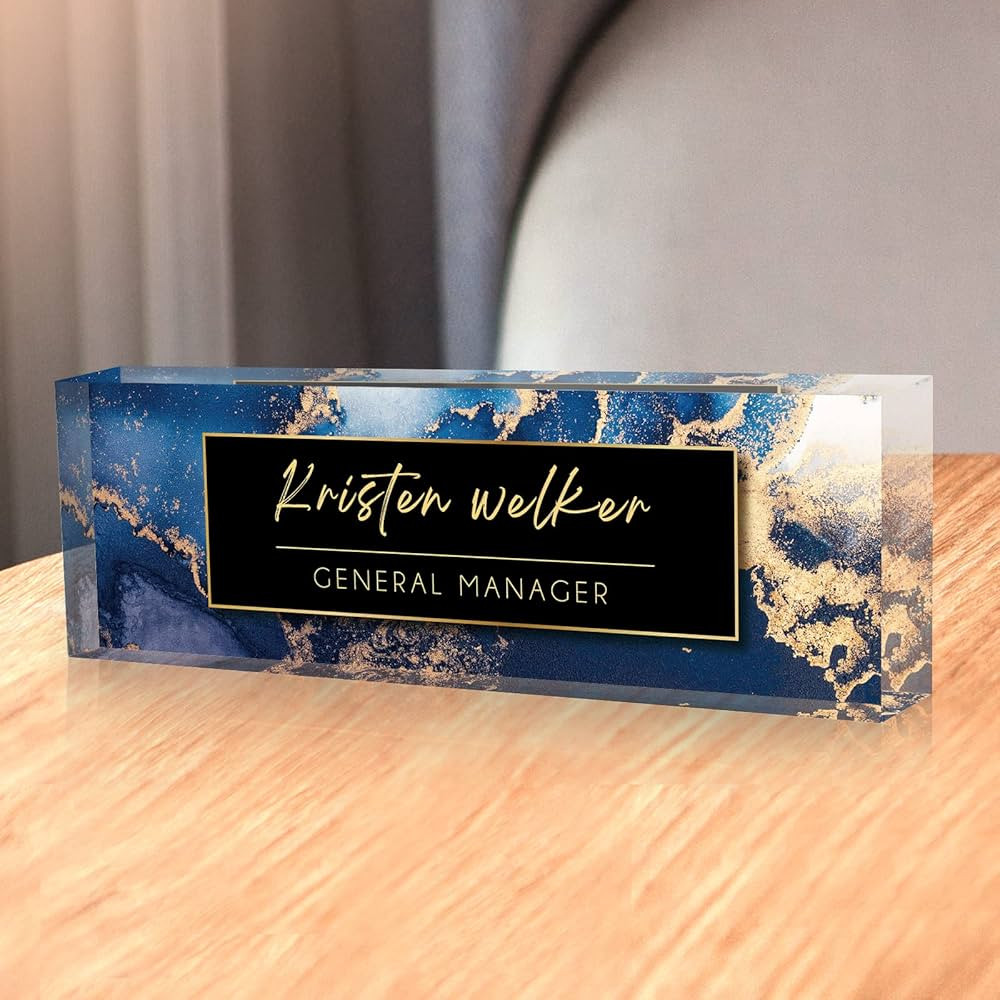 Custom Name Plate for Desk, Desk Name Plate Personalized, Office Decor for Women Men, Acrylic Des... | Amazon (US)