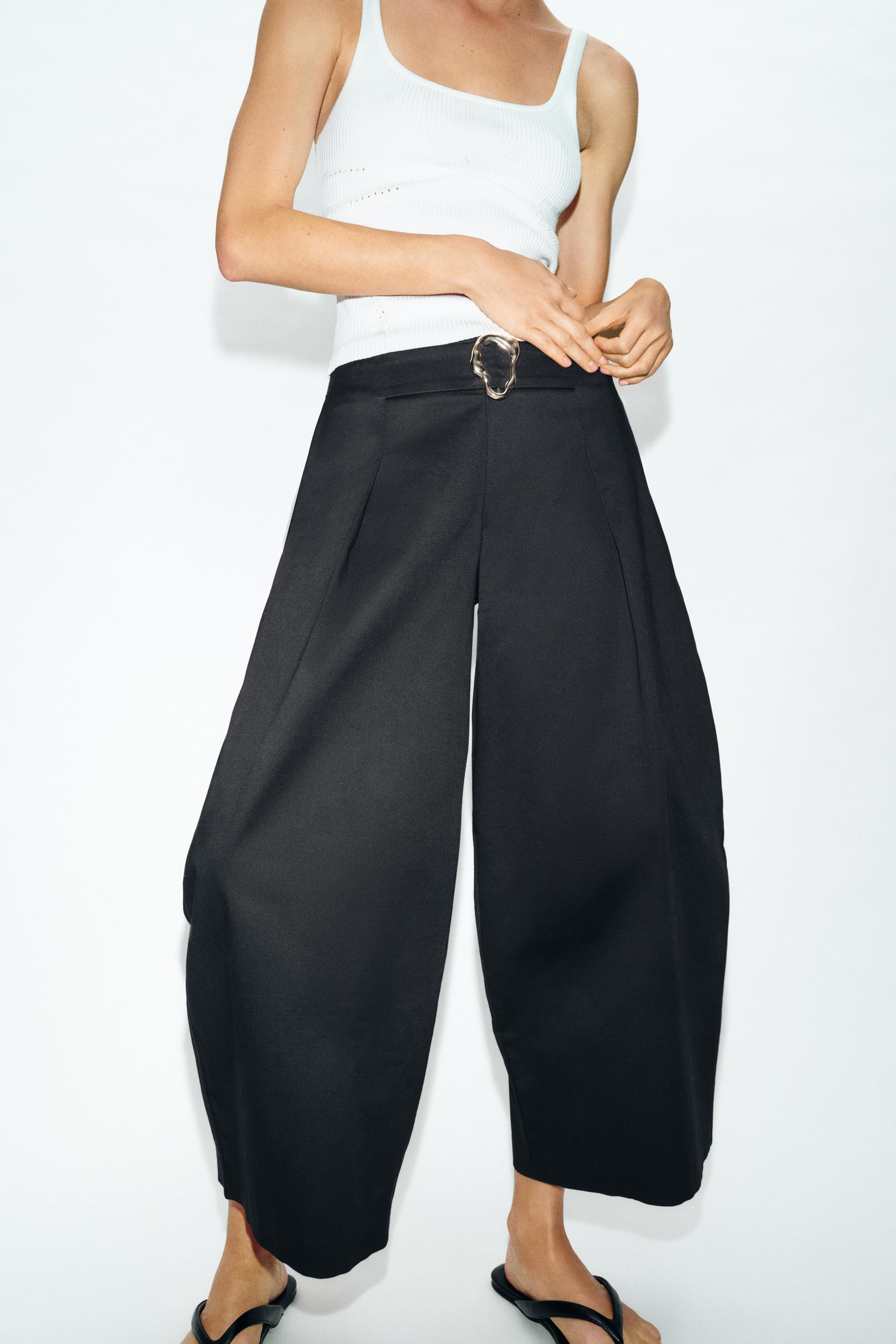 BUCKLED BARREL PANTS | Zara US