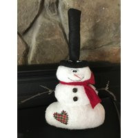 Primitive Snowman With Tall Top Hat, Open Arms & Heart, Handmade Heart | Etsy (US)