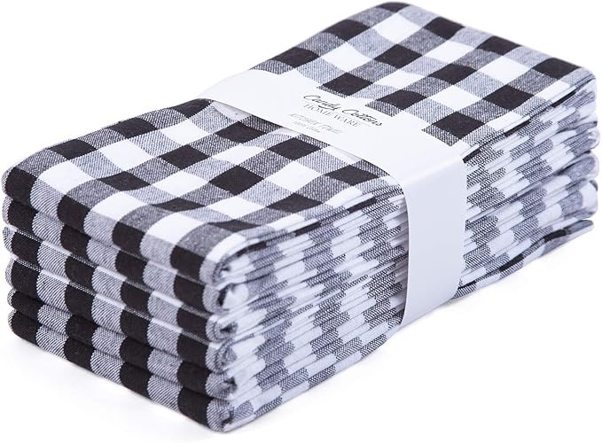 Candy Cottons Kitchen Towels, 100% Ring Spun Cotton Gingham Plaid Tea Towels, Premium Quality, Mi... | Amazon (US)