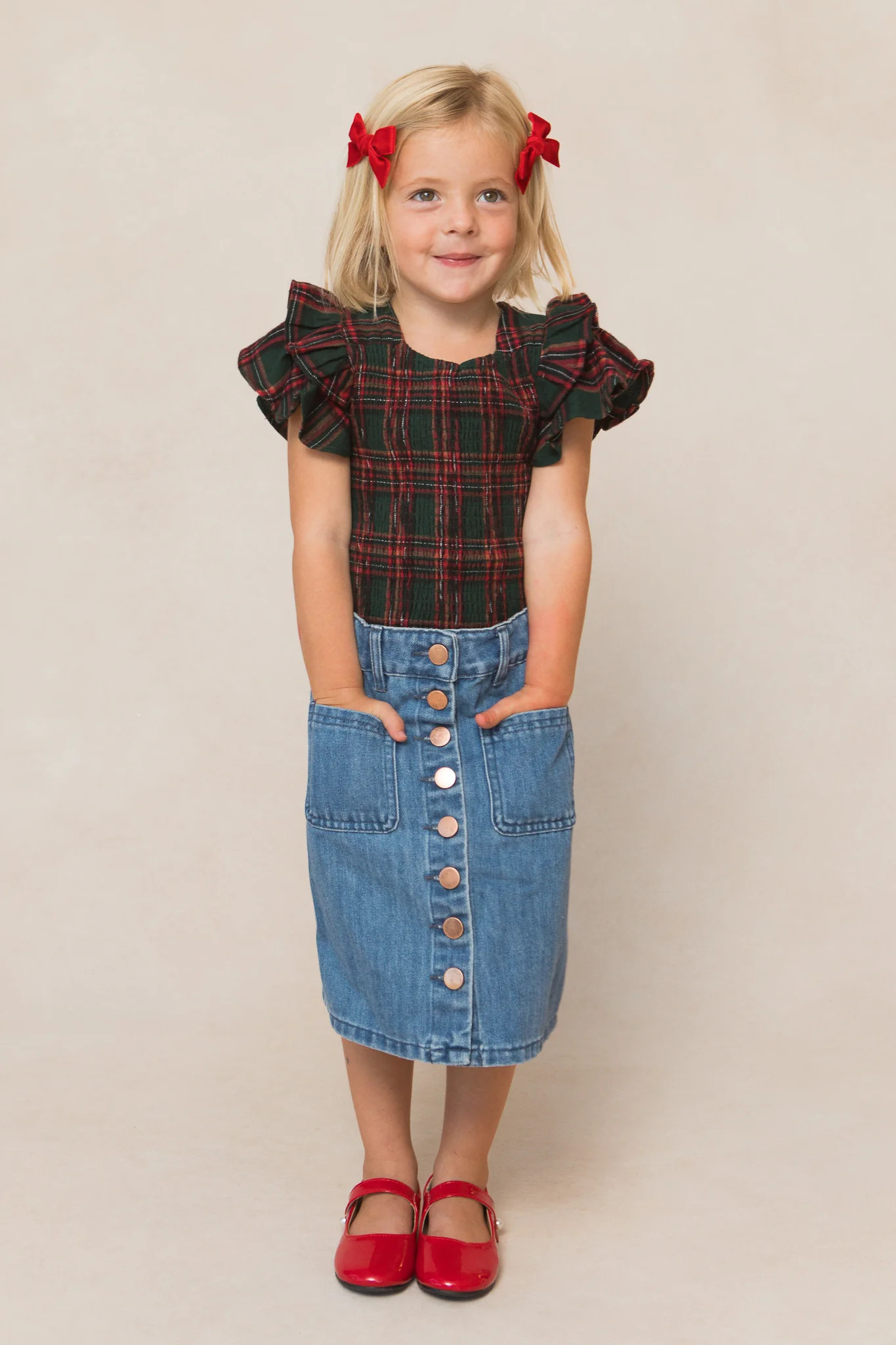 Mini Hattie Top in Green Plaid | Ivy City Co