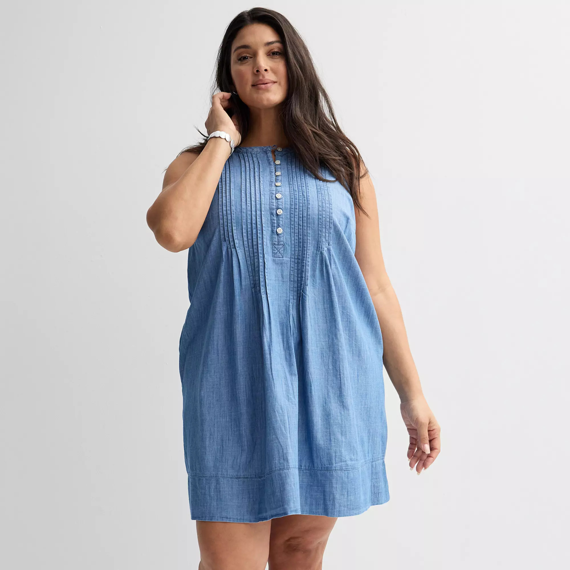 Plus Size Sonoma Goods For Life® Pintuck Dress | Kohl's