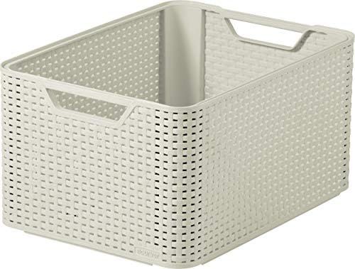 Curver Style Large Rectangular Storage Basket, Vintage White, 30 Litre | Amazon (UK)