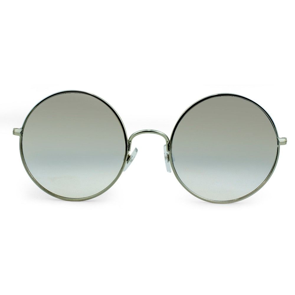 Women's Oversized Round Sunglasses with Blue Gradient Lenses - Wild Fable Silver, Size: Small, Blue/Silver | Target