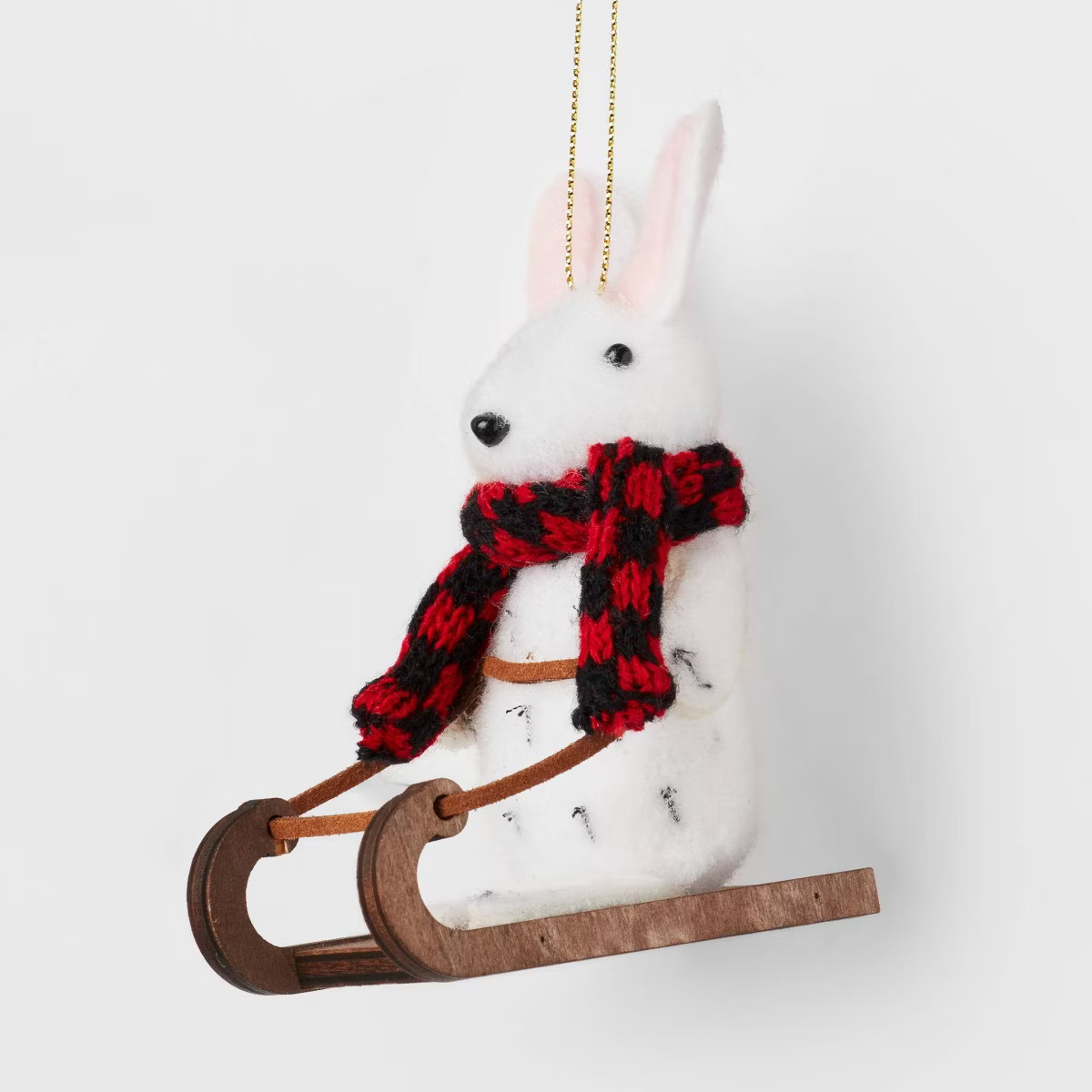 Felt Rabbit Riding Sled Christmas Tree Ornament White - Wondershop™ | Target