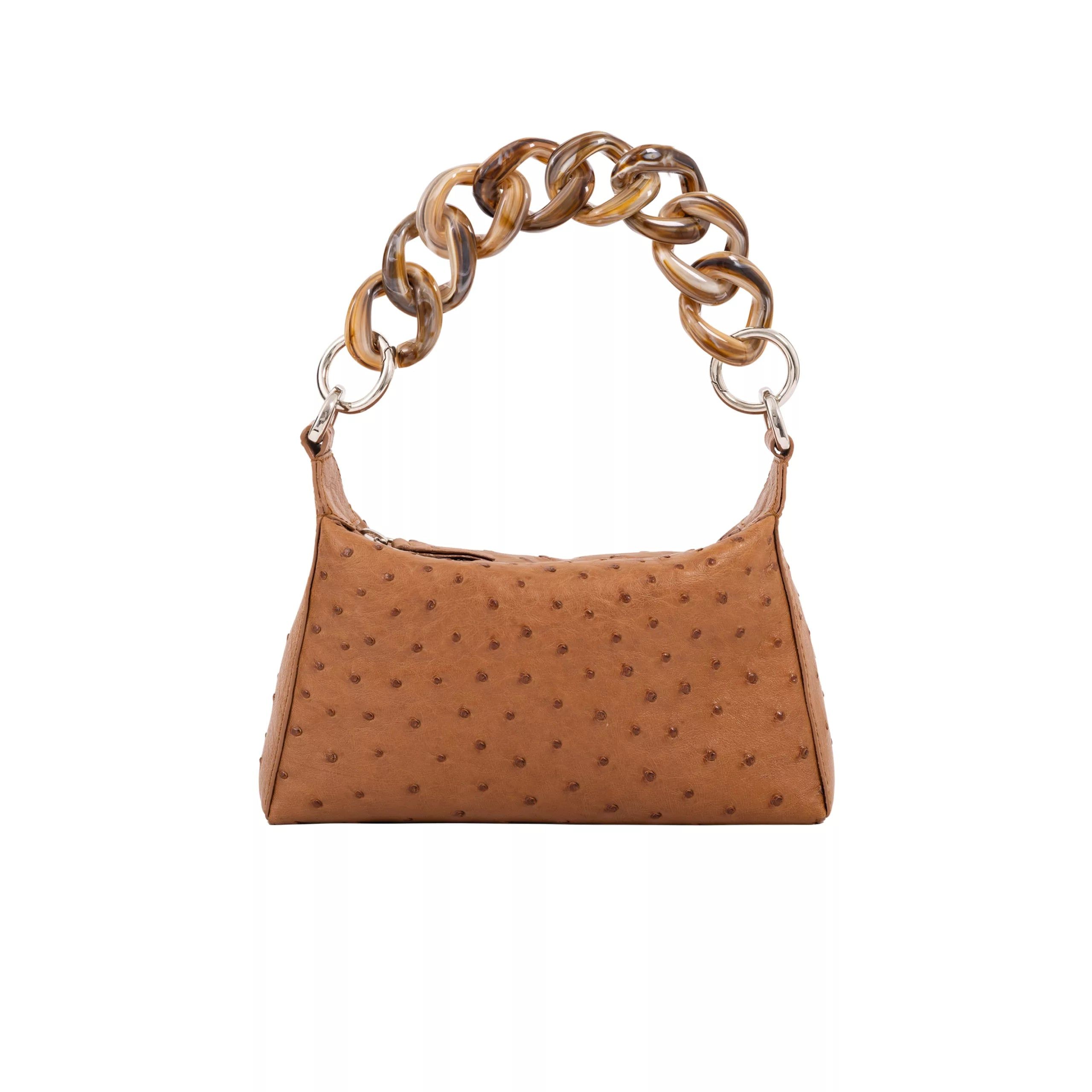 Lola in Luggage Ostrich with a Caramel Resin Chain by Cape Cobra | Support HerStory