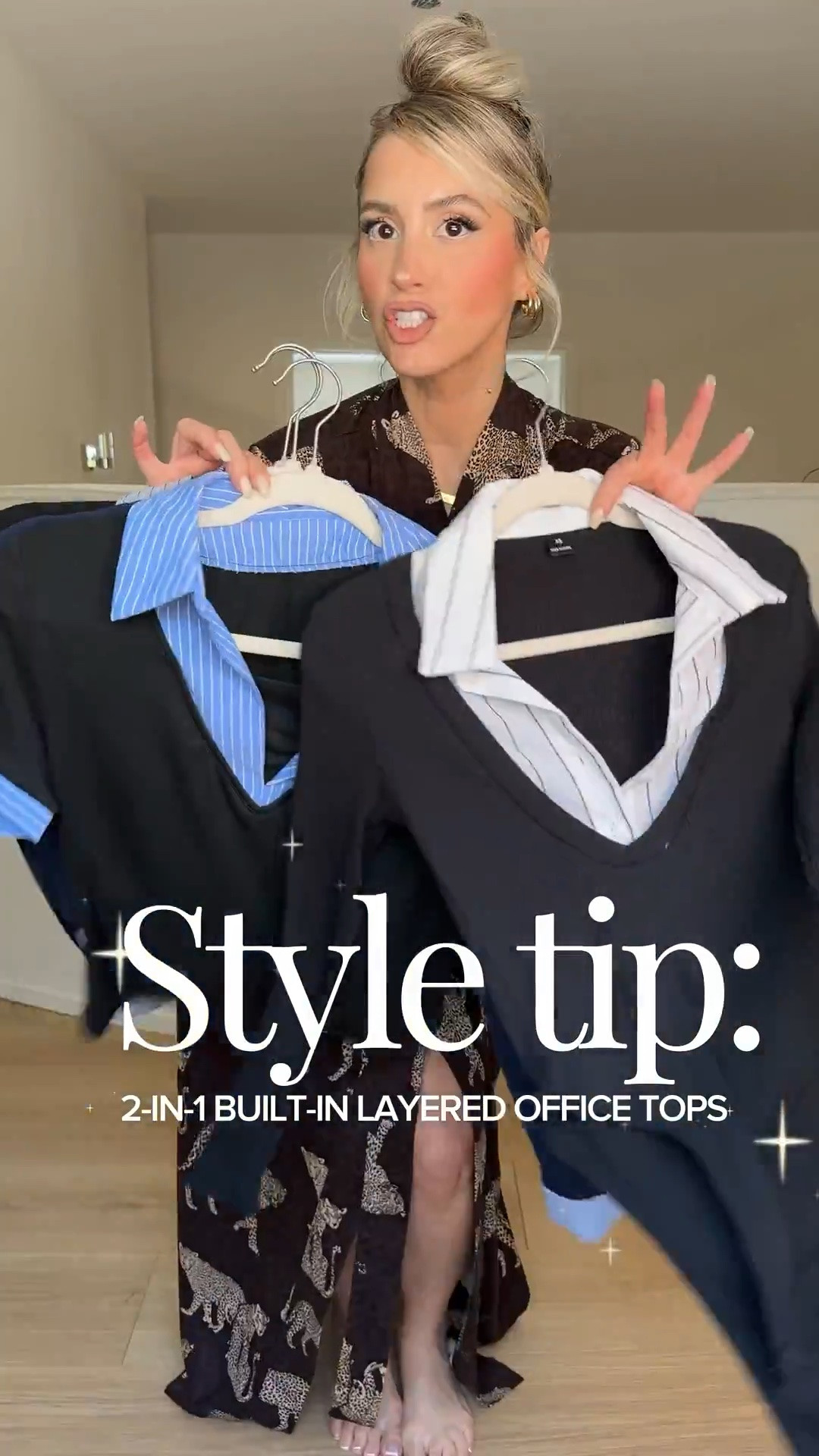 Style tip: 2 in 1 built-in layered OFFICE TOPS!! No bulk + no effort + matches literally any trouser in your closet!! 

Wearing small in tops 
Size small or size 4 in trousers
Tan trousers = small long thin (they run short)
Dark blue trousers: that color is out of stock now 😭 but the light blue are equally as good I promise!

#LTKootd #LTKWorkwear #LTKU