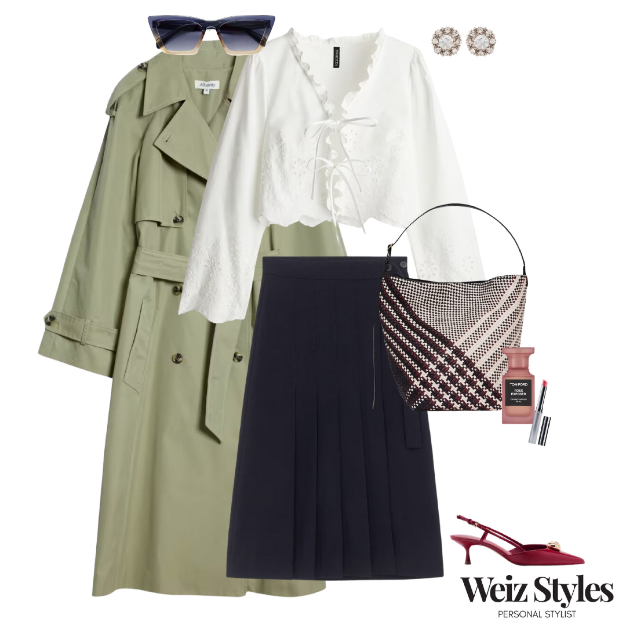 It might be horrible weather out there but let’s not let it stop us from showing up with confidence and style! ✨ loving this midi skirt and shirt combo - paired with a classic trench coat to help with the blustery conditions 💃🏻

Head to www.weizstyles.com to find out how I can help you on your style journey 💖

Louise x

Personal stylist, styling, ootd, neutral aesthetic, London, Weiz styles, shopping, outfit of the day, uk, confident, handbag, bag, perfume, fragrance, lipstick, lip, elevate your style, feel good, flat lay, shopping, high street, designer, ltk, midi skirt, smart casual, everyday, workwear, work, office, office wear, womenswear, navy, cropped, white blouse, shirt, top, bow details, detailing, feminine, chic, classic, sophisticated, stylish, put together, effortless, fashionable, trend, trendy, cool, fabulous, green trench coat, jacket, all weather style, sunglasses, H&M, red heels, kitten heel, pointed toe shoe, checkered, bags, lipgloss, lippy, stud earrings, studs, gemstone, sparkle, elegant, elevated, Harvey Nichols, broderie anglais

#LTKworkwear #LTKFashionMonth #LTKuk
