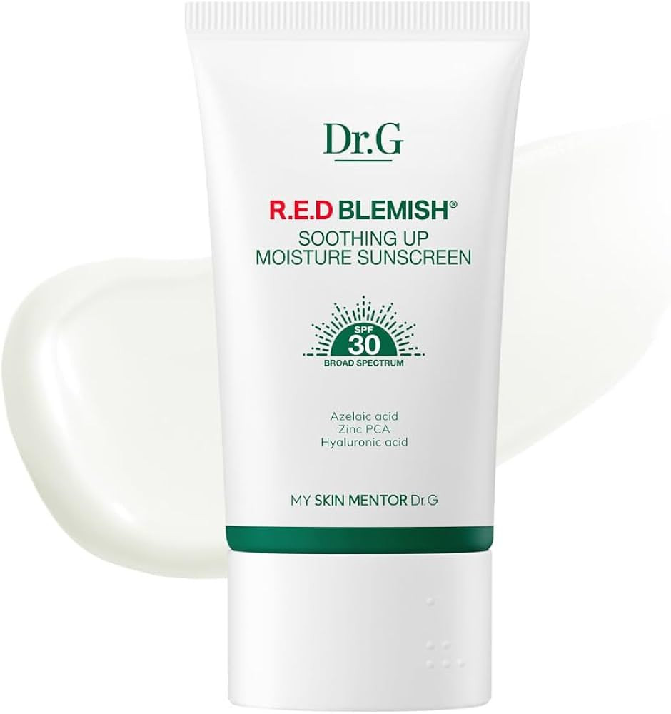 Dr. G R.E.D. Blemish Soothing Up Moisture Sunscreen - Korean Sunscreen with No White Cast - Broad... | Amazon (US)