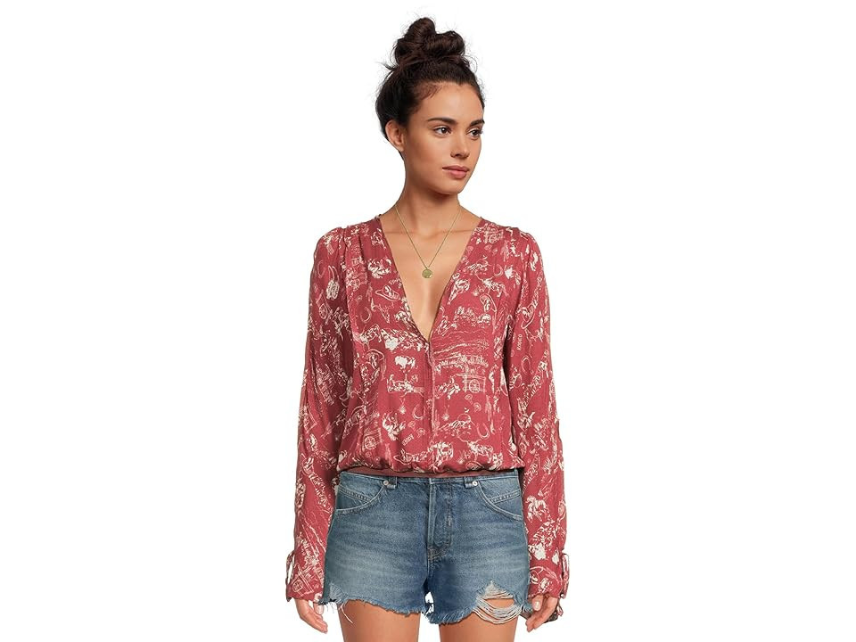 Free People Everything's Rosy Bodysui Women's Clothing Western Print : MD (Women's 8-10), Elastane | Zappos