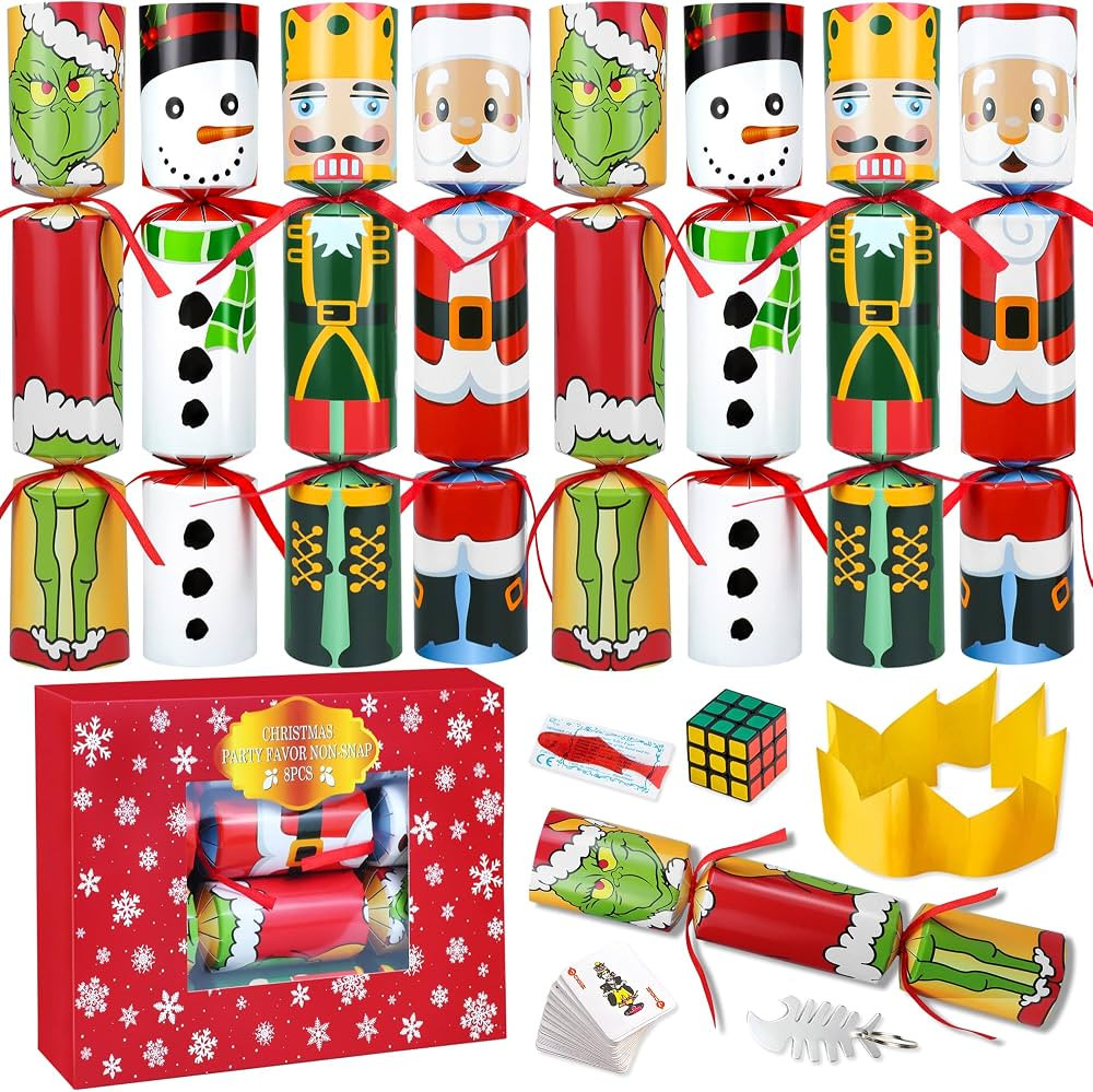 8 Pack Christmas Party Favors No Snap Party Table Favors with Party Hat, Joke & Little Gift Insid... | Amazon (US)