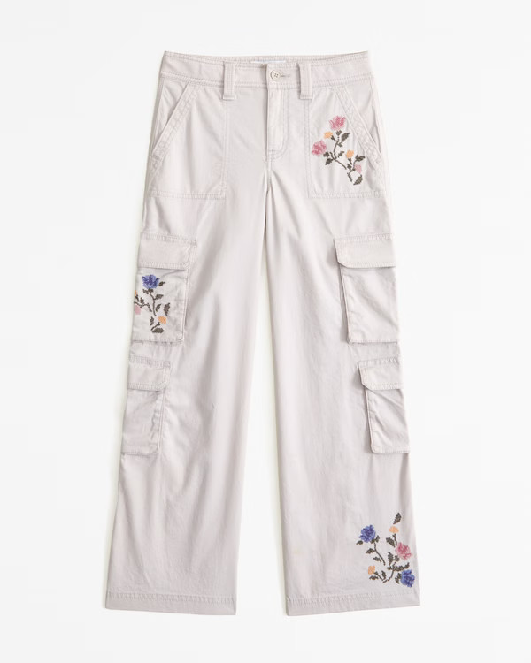 girls ultra wide leg cargo pants | girls | Abercrombie.com | Abercrombie & Fitch (US)