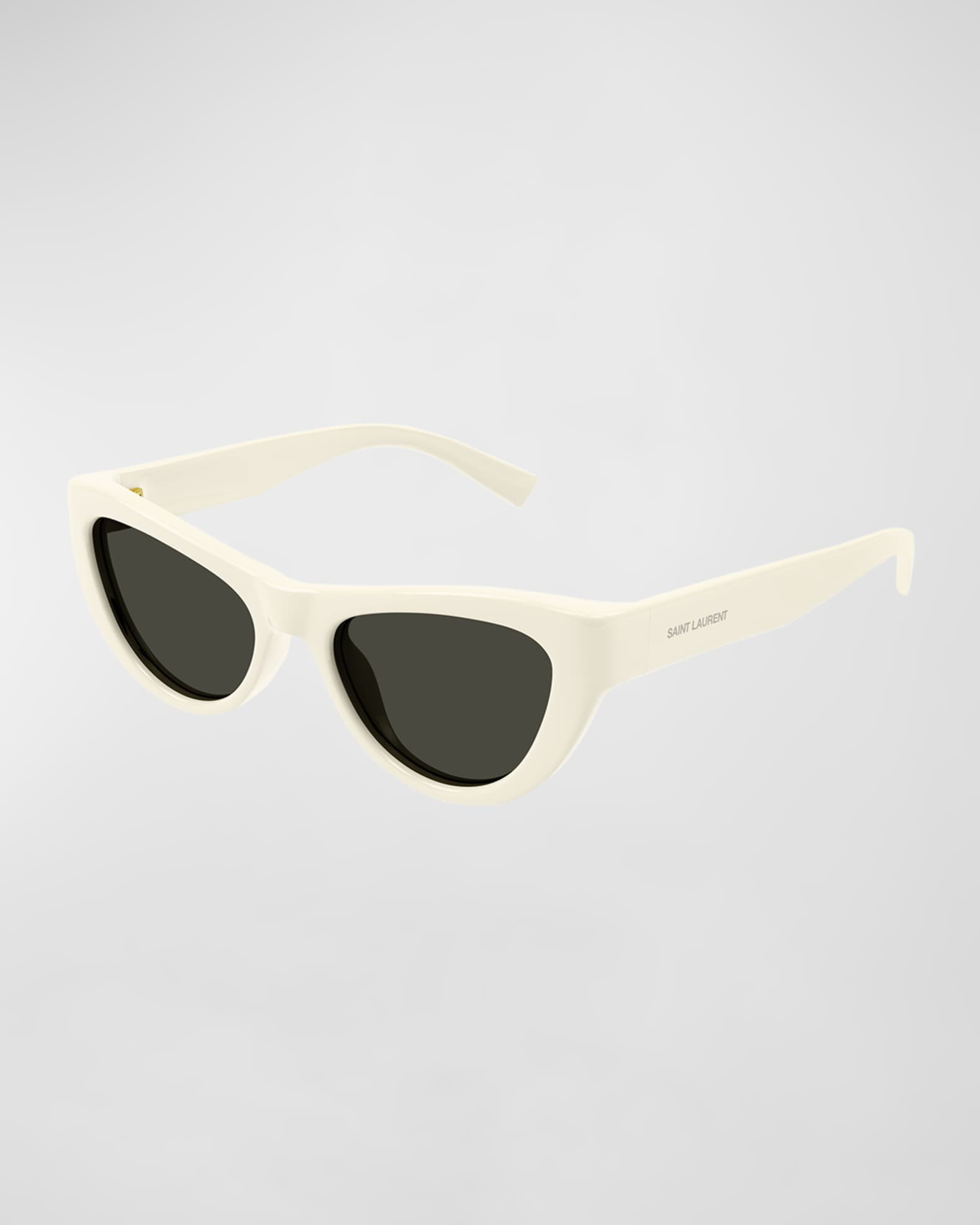 Saint Laurent Sleek Logo Plastic Cat-Eye Sunglasses | Neiman Marcus