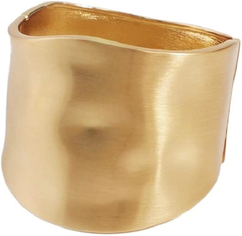ABJFJE Fashion Exaggerated Wide Grooved Brushed Cuff Hinged Bangle Bracelets Smooth Punk Statemen... | Amazon (US)