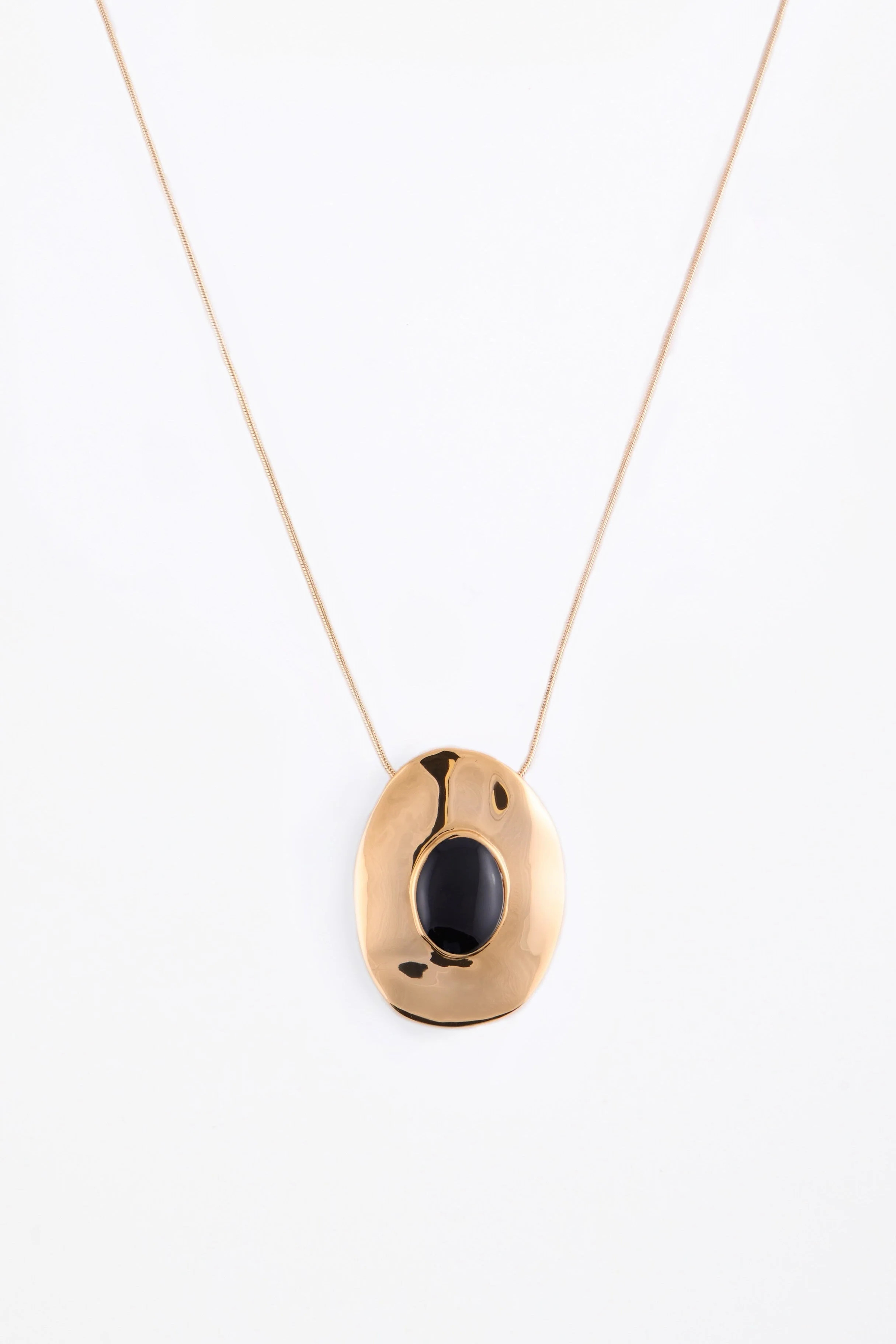 Stone Pendant Necklace (Gold/Black) | SAME