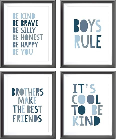 Brothers Make The Best Friends Boys Rules Affirmations Poster Prints for Home Boys Room Playroom ... | Amazon (US)