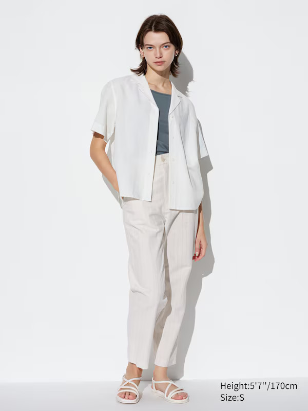 Linen Cotton Striped Tapered Pants | UNIQLO (US)