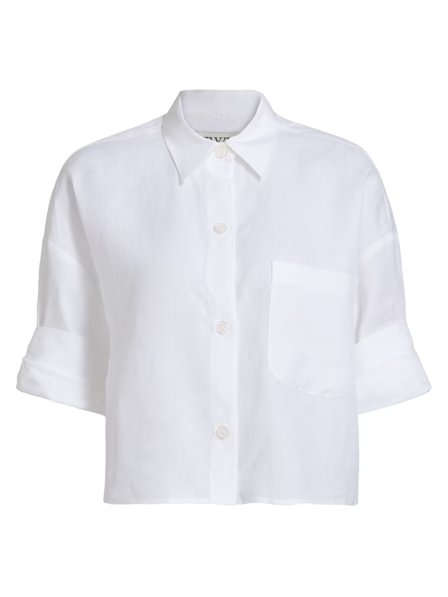 Next Ex Cotton-Silk Button-Front Shirt | Saks Fifth Avenue