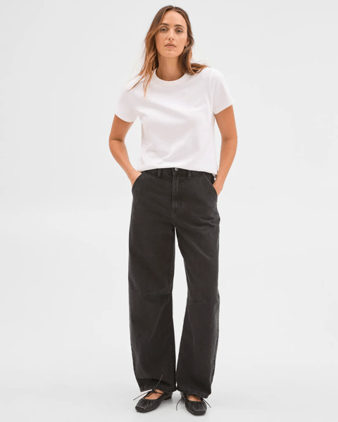 Cate Relaxed Barrel Denim Jeans - Clean Black | Target AU