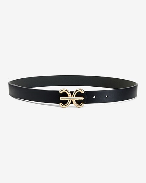 Leather E Monogram Belt | Express