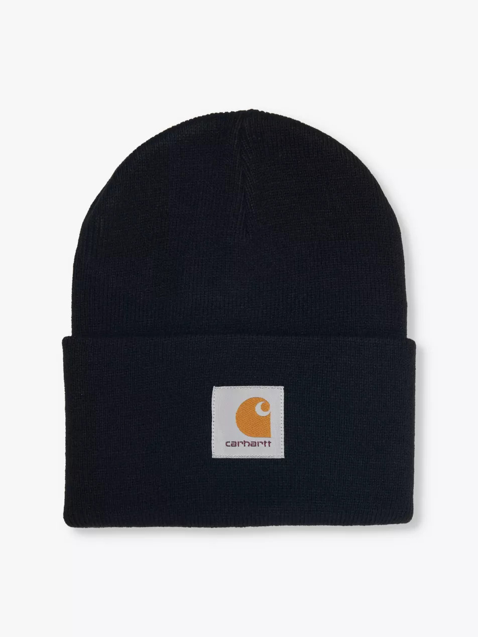 Acrylic Watch logo-patch knitted beanie hat | Selfridges