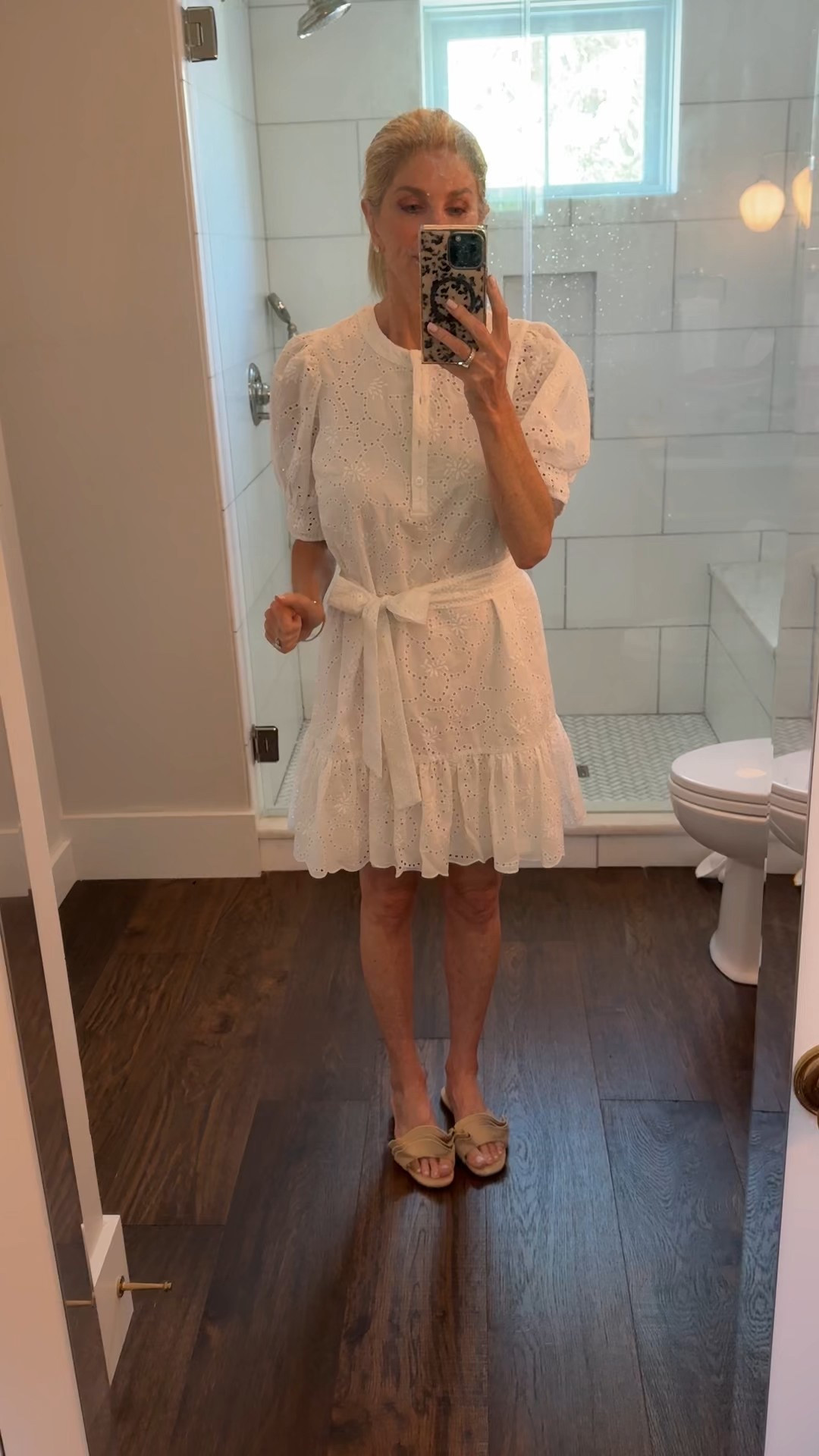 White eyelet dress - size S
Racial sandals - fit TTS

#LTKShoeCrush #LTKOver40 #LTKTravel