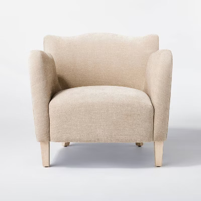 Wing Arm Accent Chair Velvet Beige - Threshold™ designed with Studio McGee Assembly Required | Target
