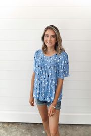 Bright Futures Blue Babydoll Top Inspired by Shelby Ditch | Inspired Boutique