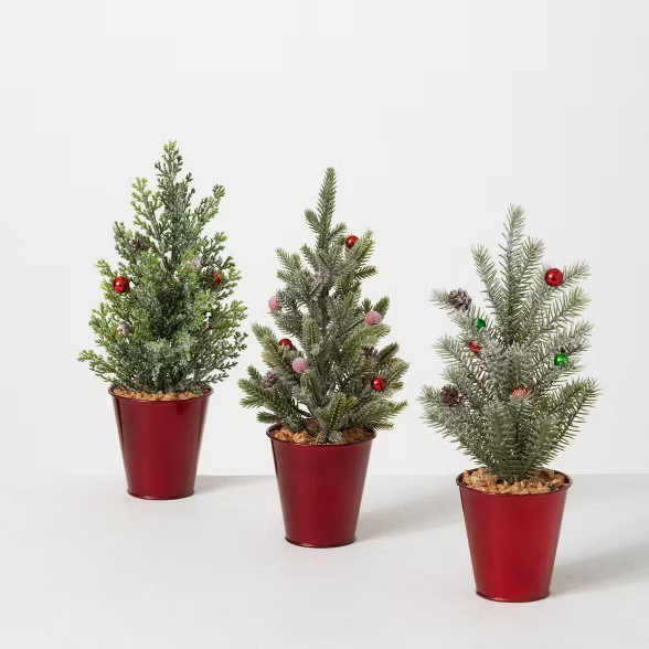 Sullivans 1' Potted Pine Artificial Tree Set of 3, 12"H Green | Target