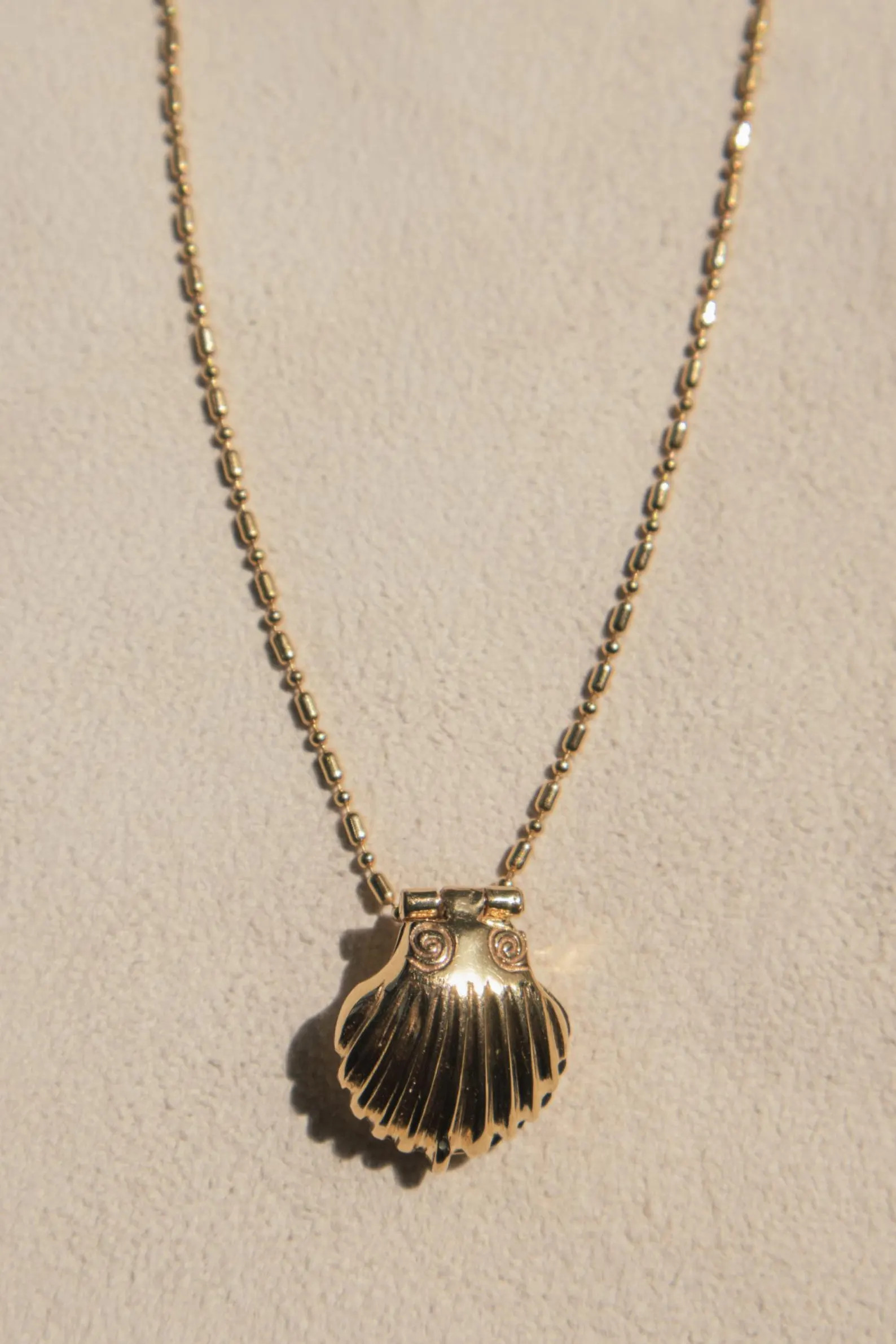 Gold Vermeil Seashell Charm Necklace with Pearl, Hidden Message Open and Close, EDA Grand Prize W... | Etsy (US)