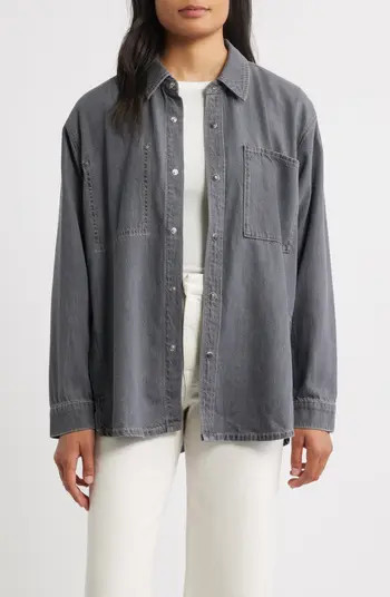 Gramercy Oversize Denim Snap-Up Shirt | Nordstrom