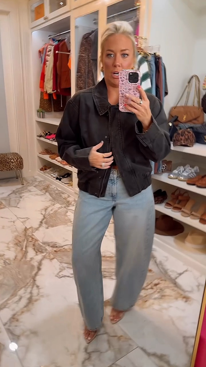 Obsessed with this mineral wash jacket size small, the jeans I’m not sure - size 6