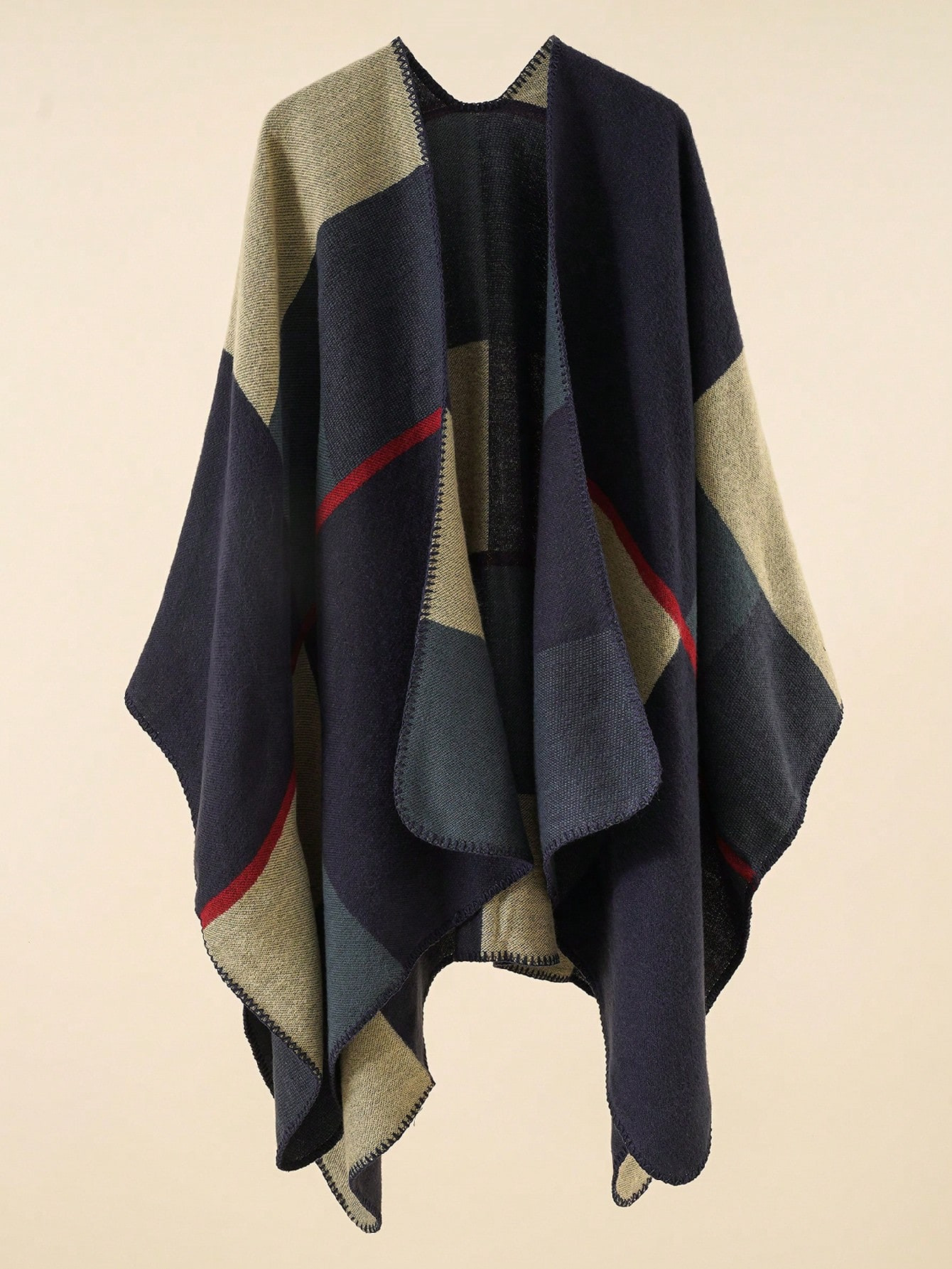 1pc Women Versatile Women Cape,Fashionable Colorful Plaid Shawl Scarf, Suitable For Indoor Coolin... | SHEIN