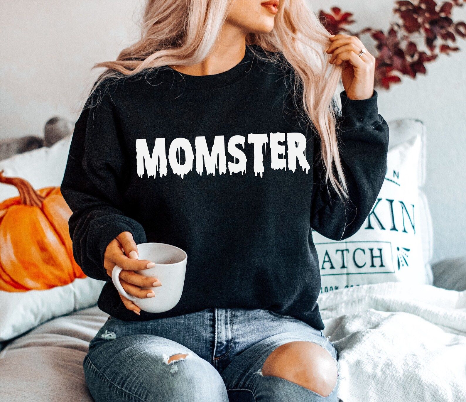 Momster Halloween Sweatshirt, Momster Shirt, Halloween Shirts for Women, Halloween Crewneck, Hall... | Etsy (US)