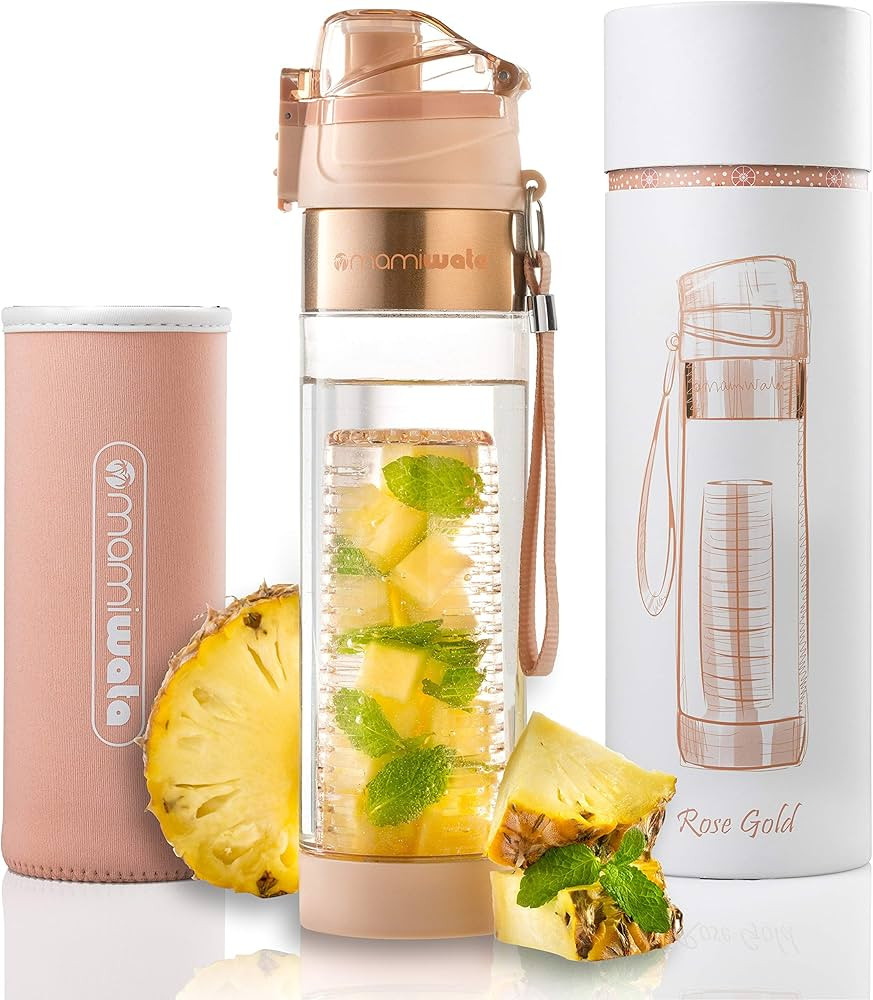 Fruit Infuser Water Bottle – 24 oz – Tritan Plastic - Unique Stylish Design – Fruit Infused... | Amazon (US)