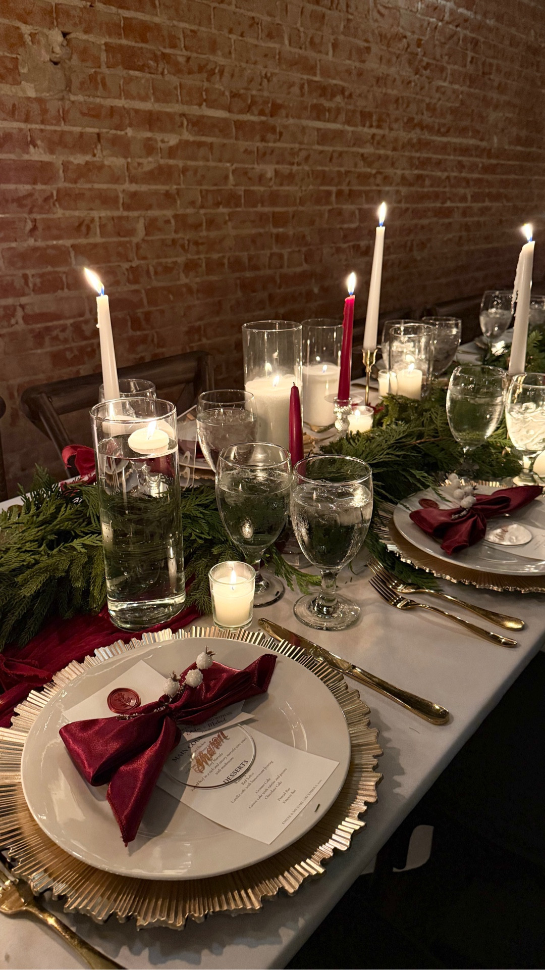 Wedding place settings 🤍: tablescape with 
satin napkin bows, hand-cut menus, and a wax seal finish—one of my favorite wedding details and so worth it when I saw the table for the first time on our wedding day. The cloth napkins are available in other colors  

#weddingdetails #weddingplacesettings #weddingtablescape #bridaldiy #weddingdecor Christmas decor, table scape, winter decor, candle light dinner 

#LTKWedding #LTKHome #LTKHoliday