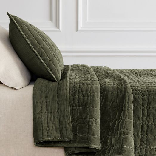 Cotton Velvet Plaid Reverse Quilt & Shams | West Elm (US)