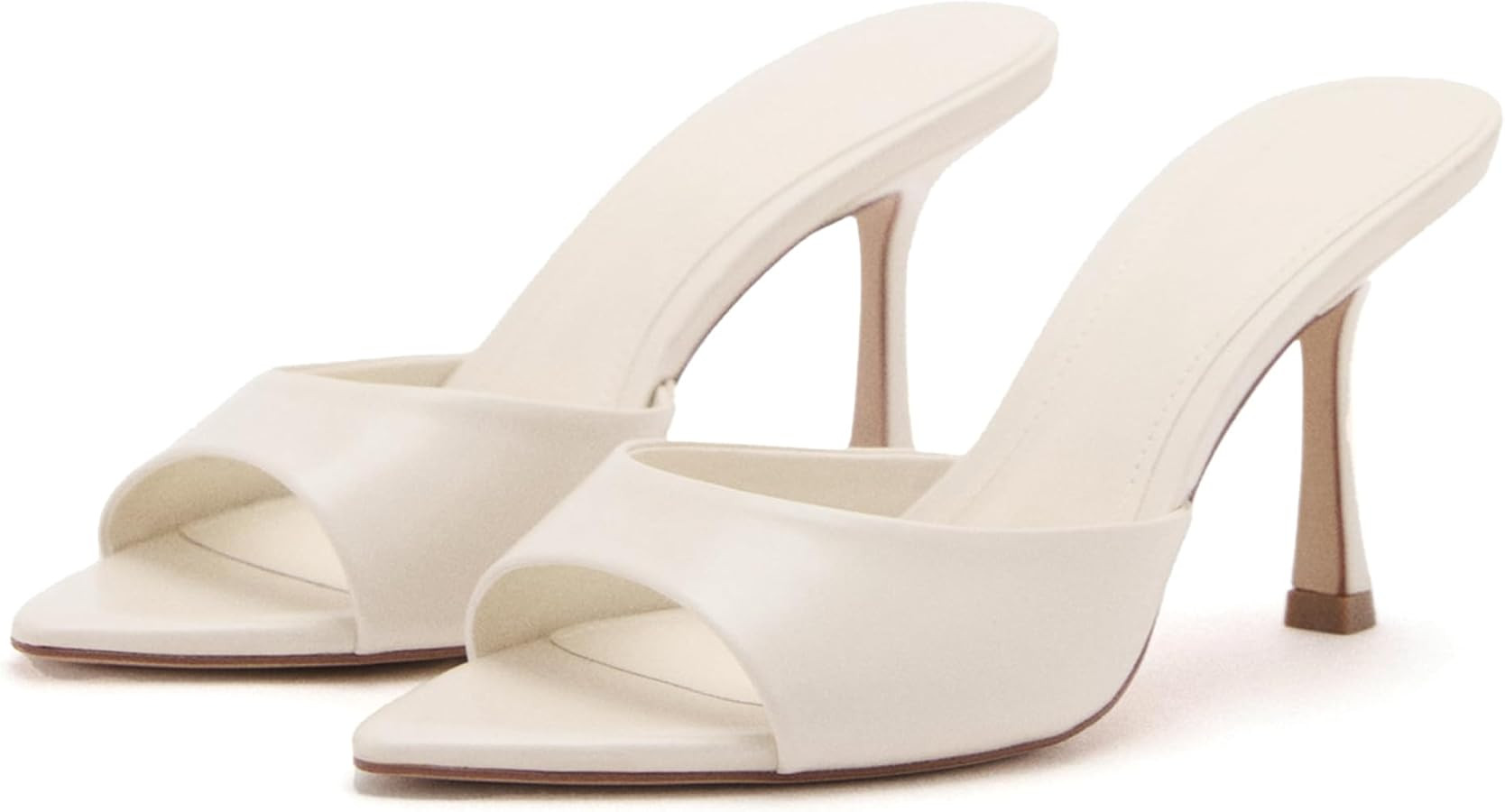 High Heel Mules for Women Slip On Open Pointed Toe Classy Patent Leather Stiletto Pumps Formal Sl... | Amazon (US)