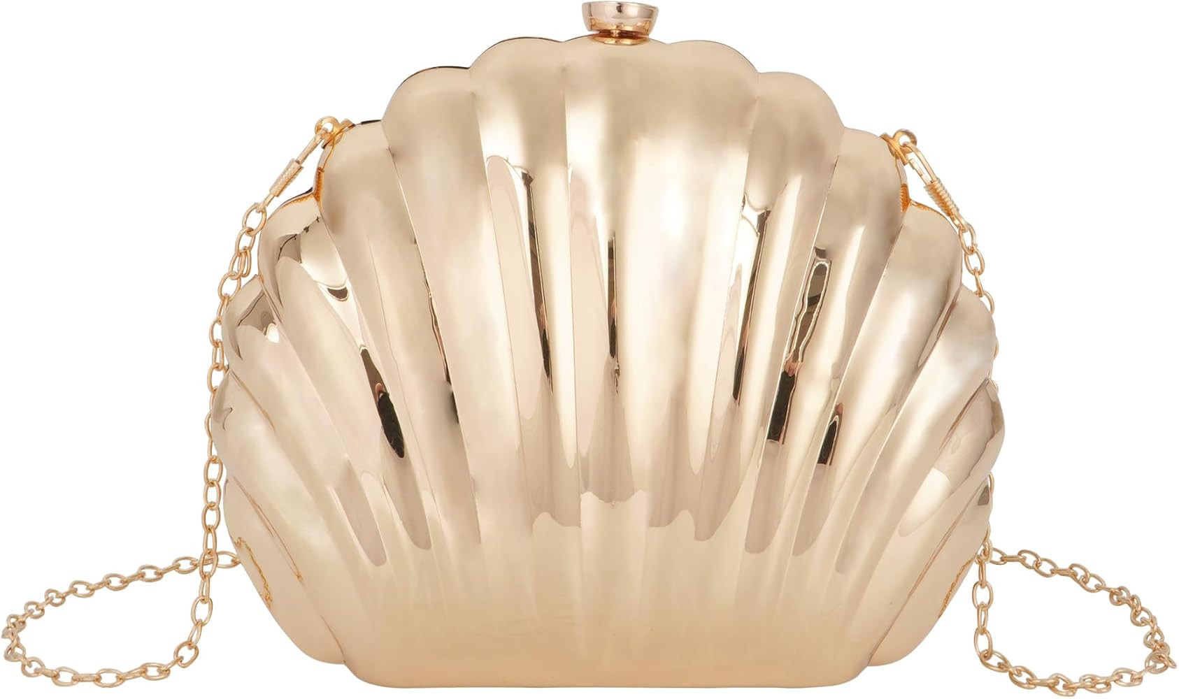 Women Evening Bag Acrylic Clutch Purse Shell Shape Shoulder Cross-body Bag Chain Box Bag | Amazon (US)