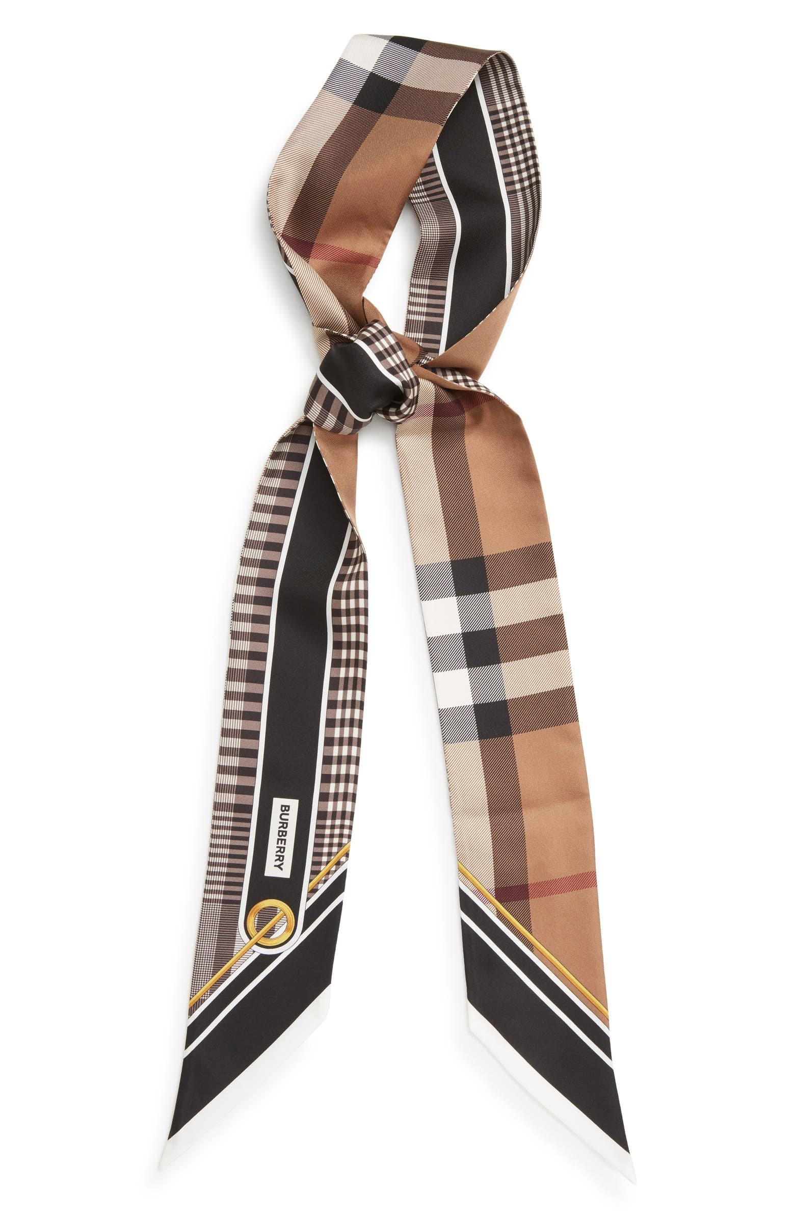 Archive Check Skinny Silk Scarf | Nordstrom