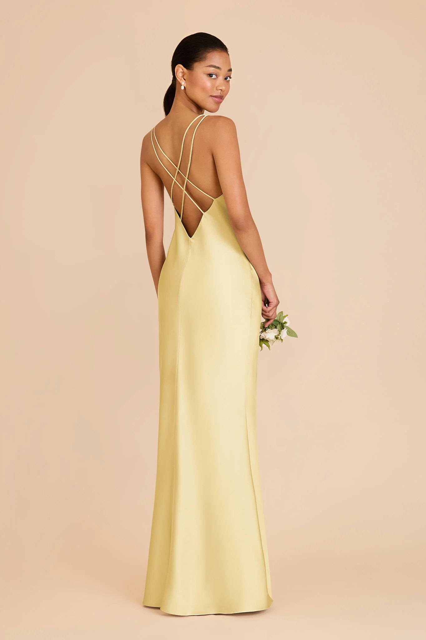 Dasha Matte Satin Dress in Lemon Sorbet | Birdy Grey | Birdy Grey