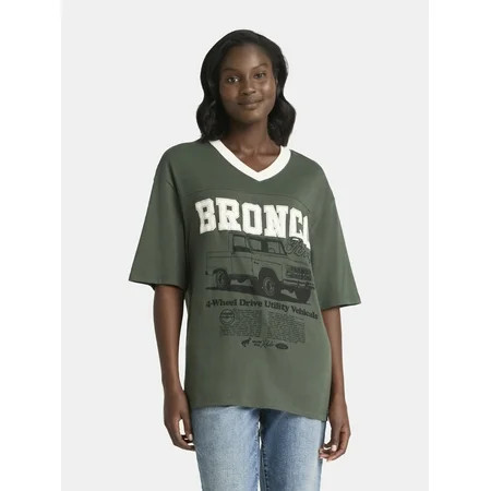 Ford Bronco Women's Football Tee with Short Sleeves, Sizes XXS-XXL | Walmart (US)