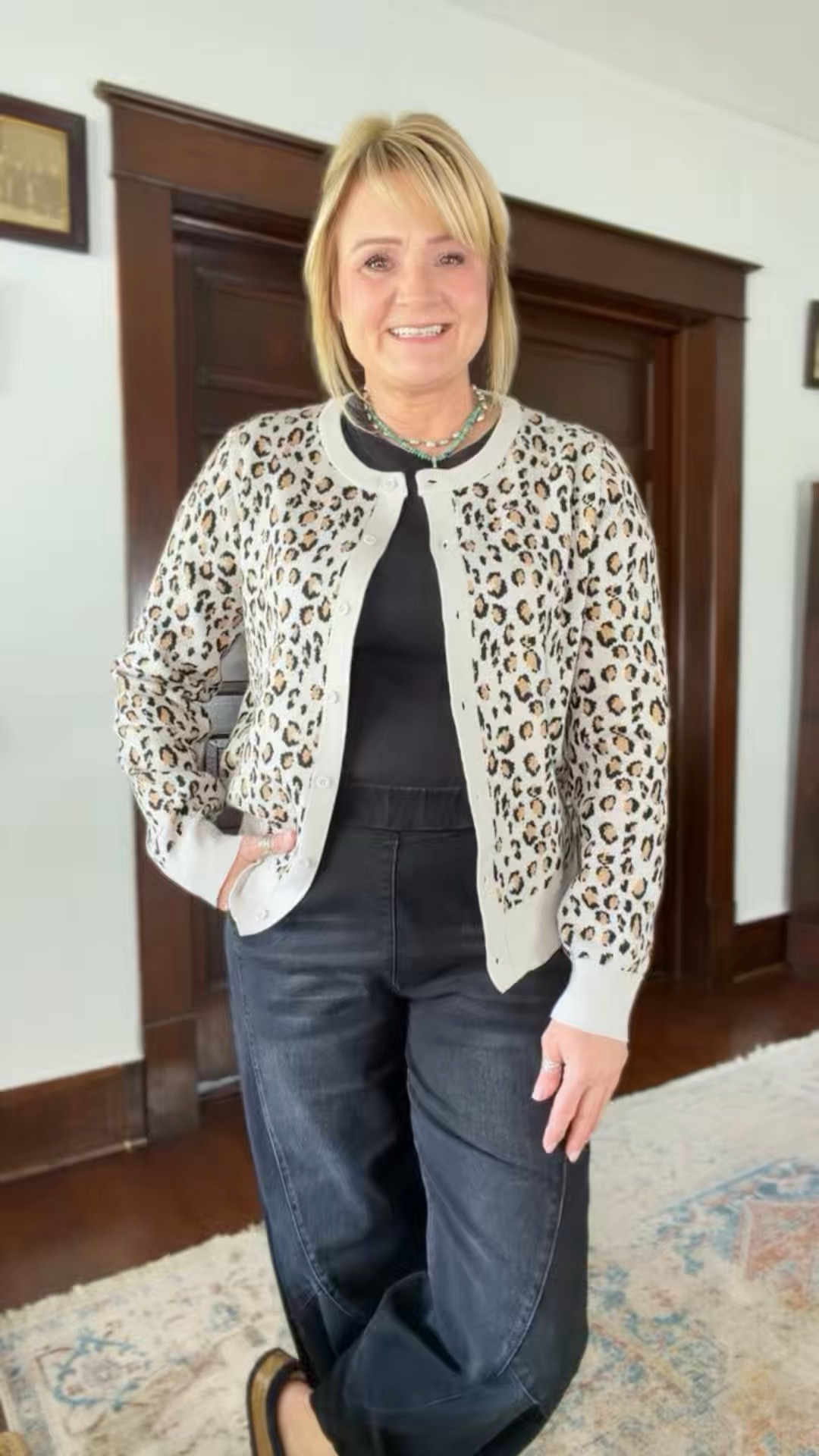 Perfect cardigan for fall.  Nice weight and comes in several colors or patterns.  Wearing my true size.

#LTKOver40